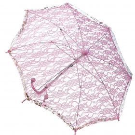 Ρόζ Αποκριάτικη Ομπρέλα Με Δαντέλα 55cm