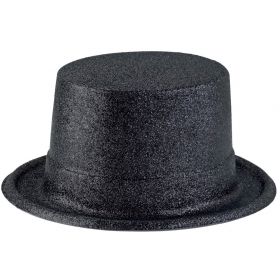 Μάυρο Ημίψηλο Αποκριάτικο Καπέλο Με Γκλίτερ
