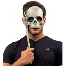 Αποκριάτικη Μάσκα Σκελετού Με Χερούλι