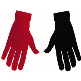 Κοντά Αποκριάτικα Γάντια (Σέτ Κόκκινο - Μαύρο) 23cm