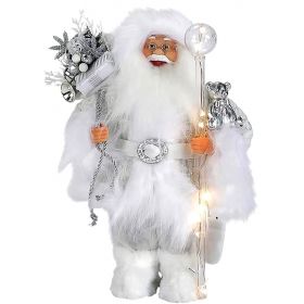 Διακοσμητικός Άγιος Βασίλης Με Φωτιζόμενο Μπαστούνι Μπαταρίας 30cm
