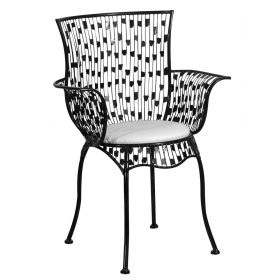 Μεταλλική Πολυθρόνα - Σκαμπώ Με Μαξιλάρι Royalty 60 x 46 x 86(h)cm