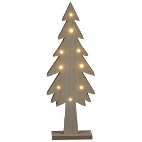 Ξύλινο Διακοσμητικό Δέντρο Με Led Φωτισμό Μπαταρίας,40 x 14(Η) x 5cm